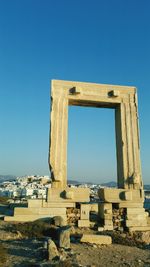 Old ruins against clear blue sky