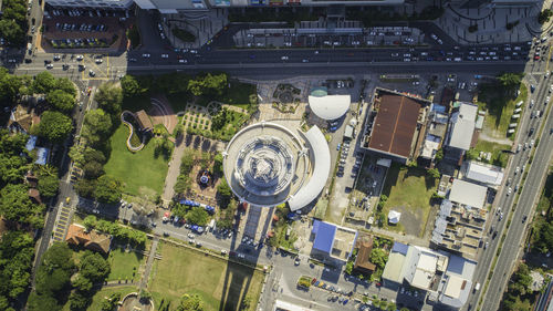 High angle view of city street