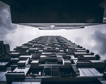 Low angle view of modern building against sky
