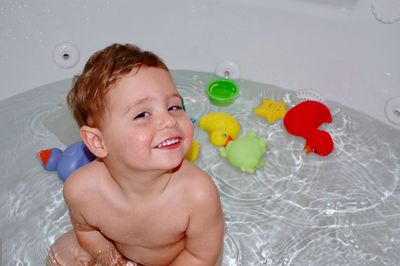 Portrait of cute baby girl in park