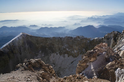 Crater at the summit of pico de orizaba in mexico