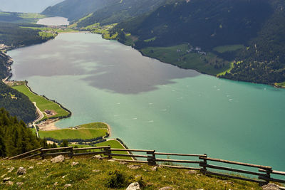 High angle view of lake