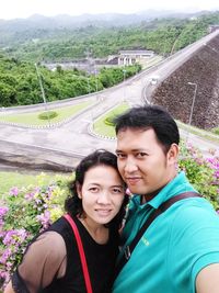 Portrait of smiling young couple