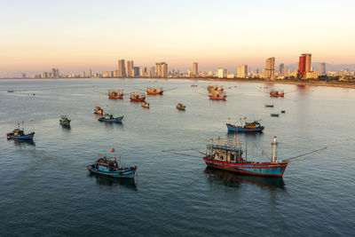 Boats in sea