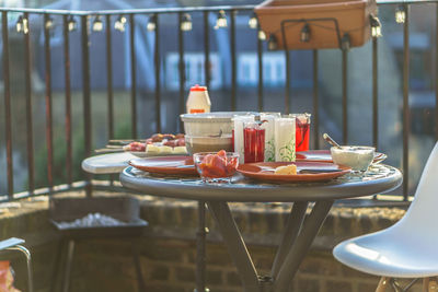 Close-up of food on table