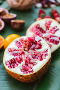 Close-up of strawberry on table