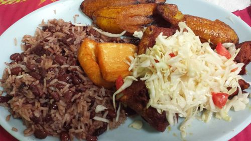 Close-up of meal served in plate