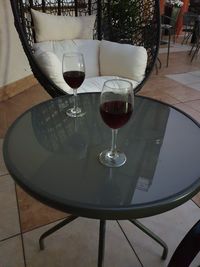 Close-up of wine glass on table in restaurant