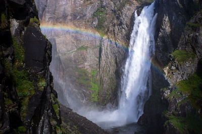 Scenic view of waterfall