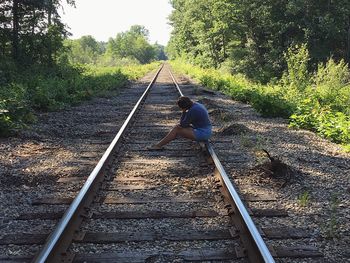 Man on dirt road