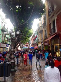 People walking in canal