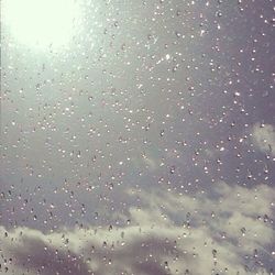 Close-up of water drops on glass