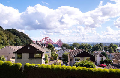 Houses and buildings against sky