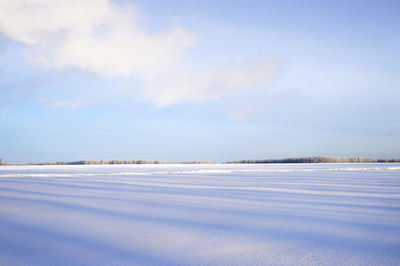 Scenic view of sea against sky during winter