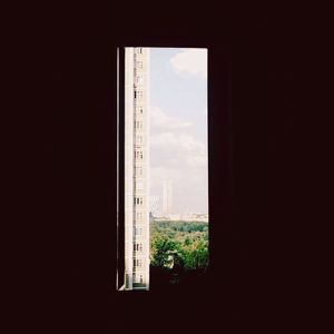 View of building through window