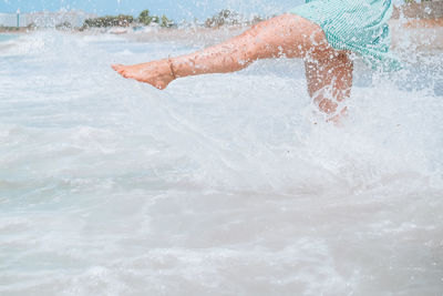 Man swimming in sea