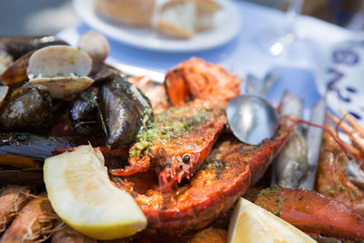 Close-up of food on table