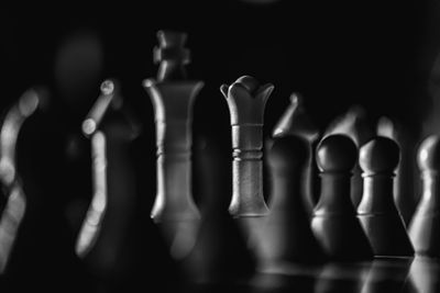 Close-up of chess pieces