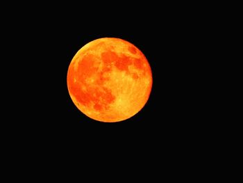 View of orange moon