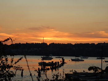 Scenic view of sea at sunset