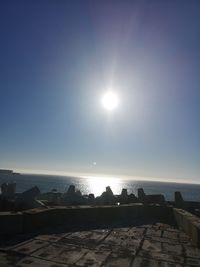 Scenic view of sea against sky on sunny day