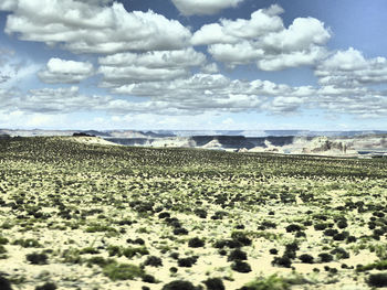 Scenic view of beach against sky