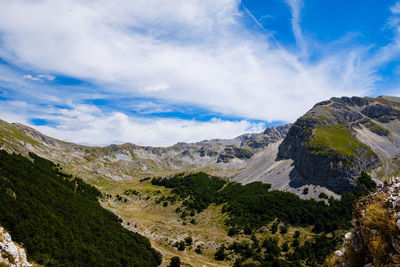 Scenic view of mountains against sky in magliano de marsi, abruzzo iraly