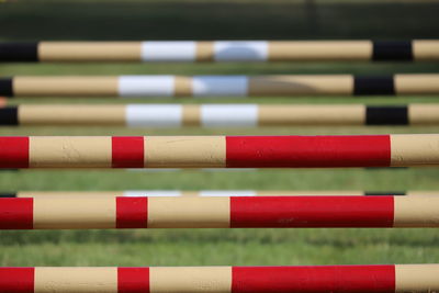 Full frame shot of hurdles