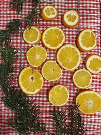 Directly above shot of orange fruits