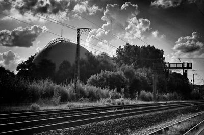 Railroad tracks against sky