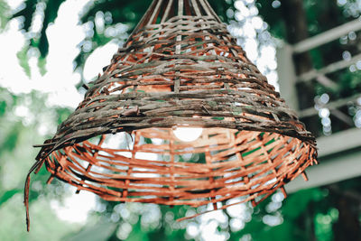 Low angle view of decoration hanging on tree