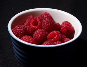 Close-up of strawberries in bowl