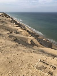 Scenic high angle view of beach against sky