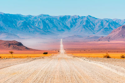A gravel road in namibia