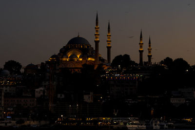 Illuminated city at night