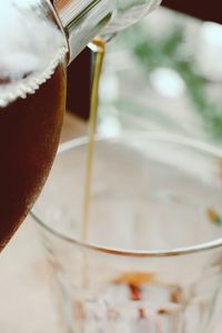 Close-up of coffee in glass