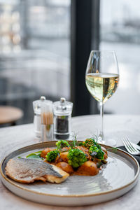 Close-up of food on table