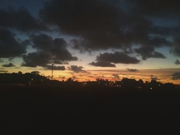 Scenic view of dramatic sky during sunset