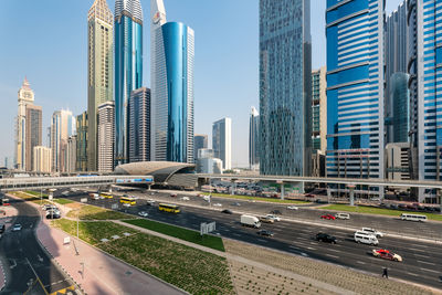 View of city buildings against sky