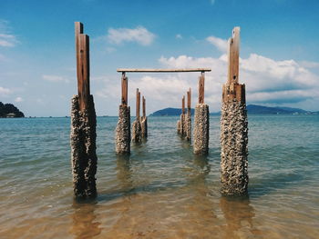 View of sea against cloudy sky