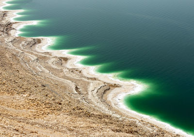 High angle view of beach