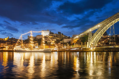 View of porto city over douro river. porto, vila nova de gaia, portugal