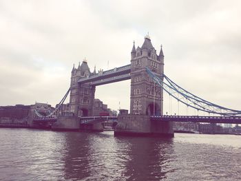 Low angle view of suspension bridge