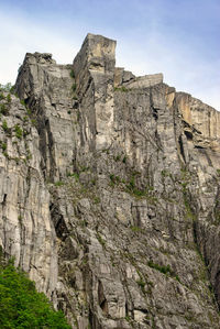 Low angle view of rock formation