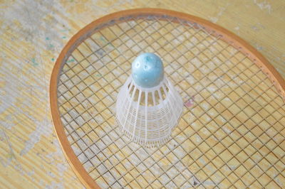 High angle view of ball on table