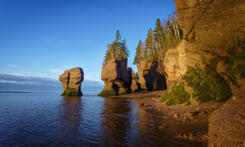 Rock formations by sea