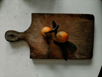 High angle view of fruits on table