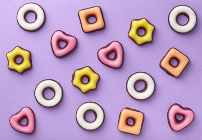 Full frame shot of heart shapes on white background