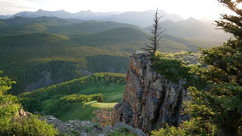 Scenic view of rocky mountains