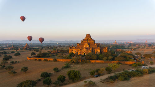 View of hot air balloon against sky